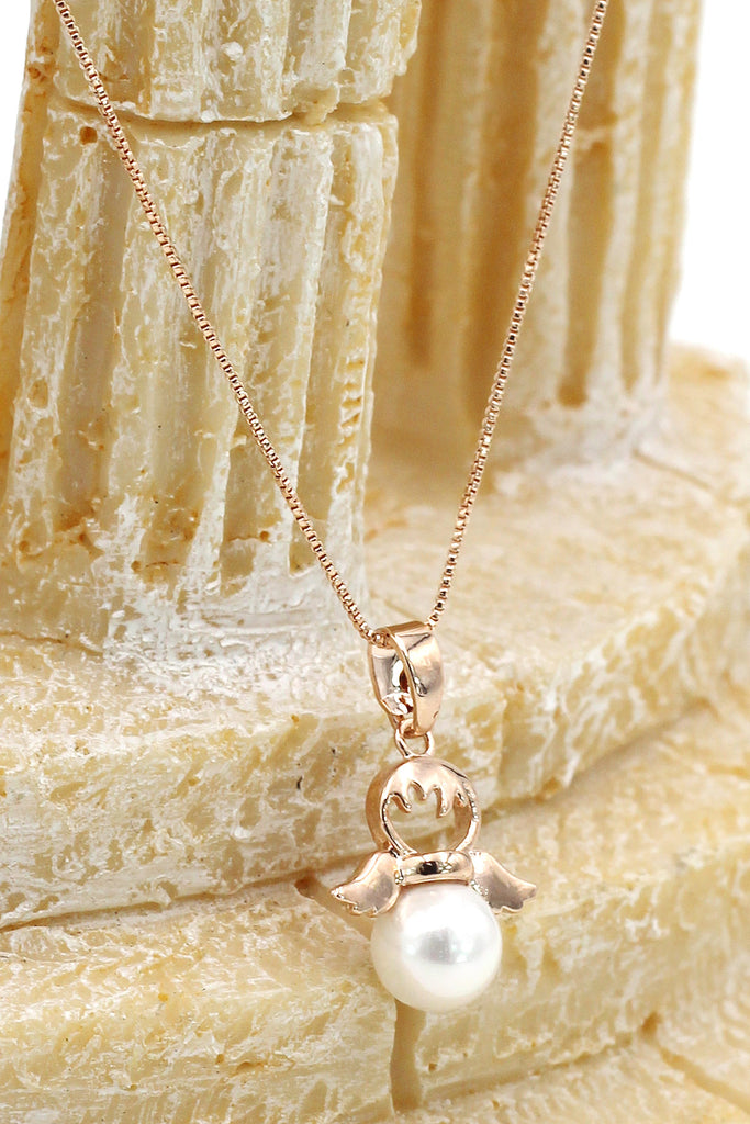 lovely pearl angel necklace
