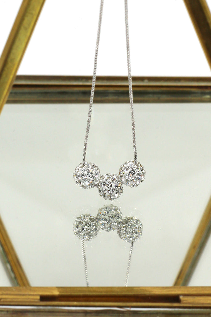 fashion small crystal balls necklace
