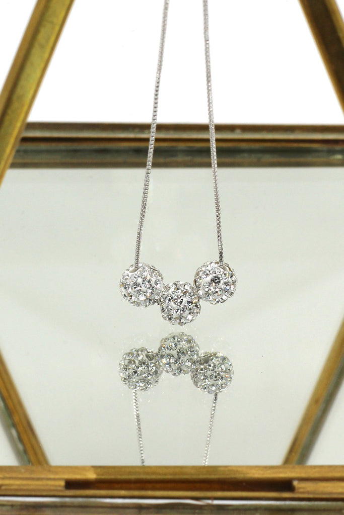 fashion crystal ball earrings necklace set