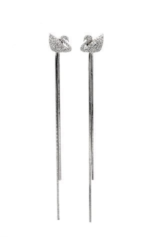 bow tassel flashing crystal earrings