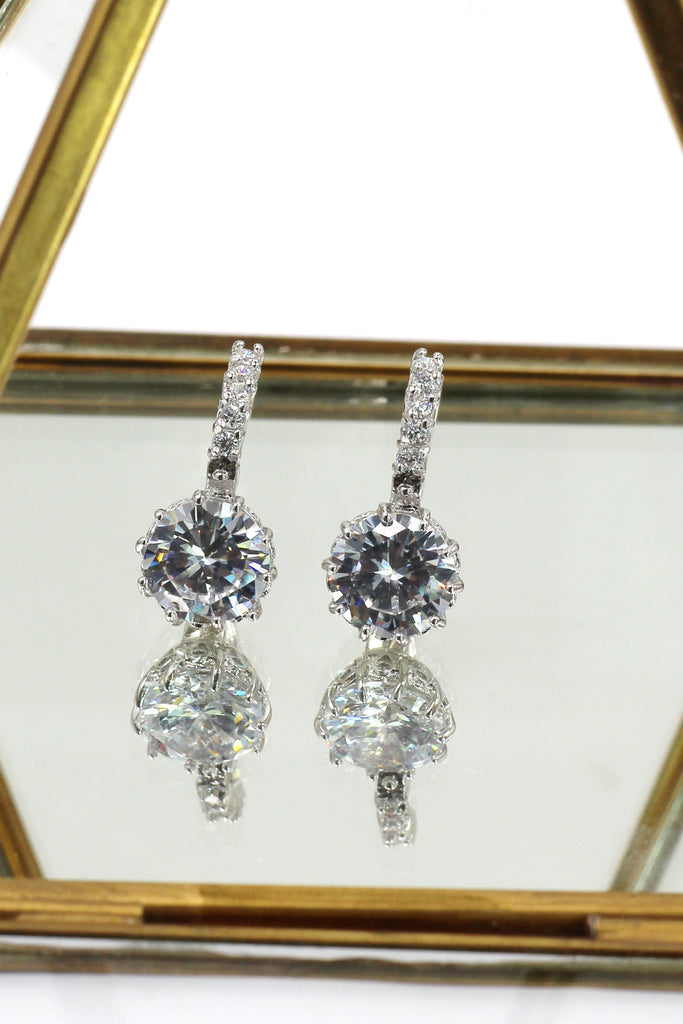 noble silver diamond earrings