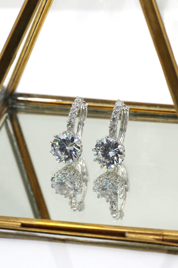 noble silver diamond earrings