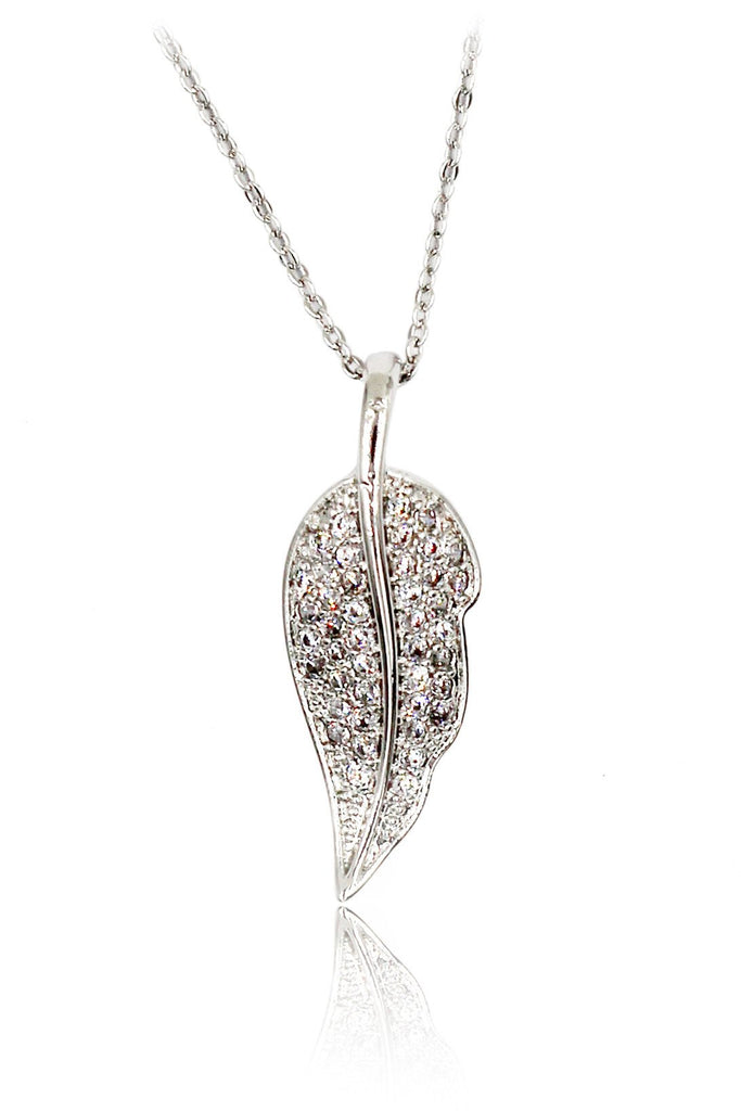 leaf crystal ring necklace set