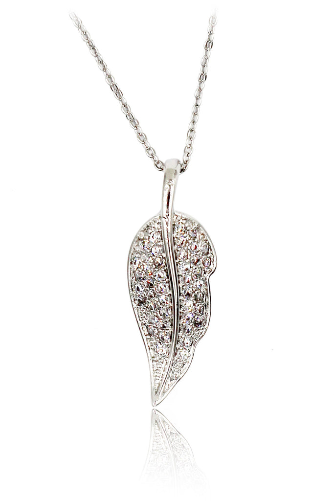 delicate leaves crystal necklace
