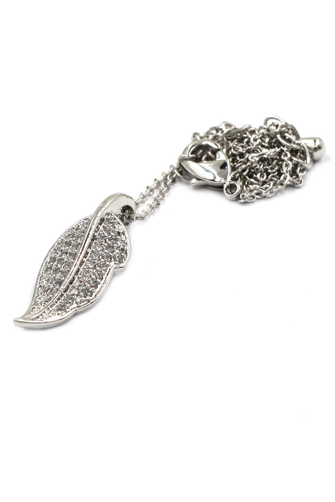 leaf crystal ring necklace set