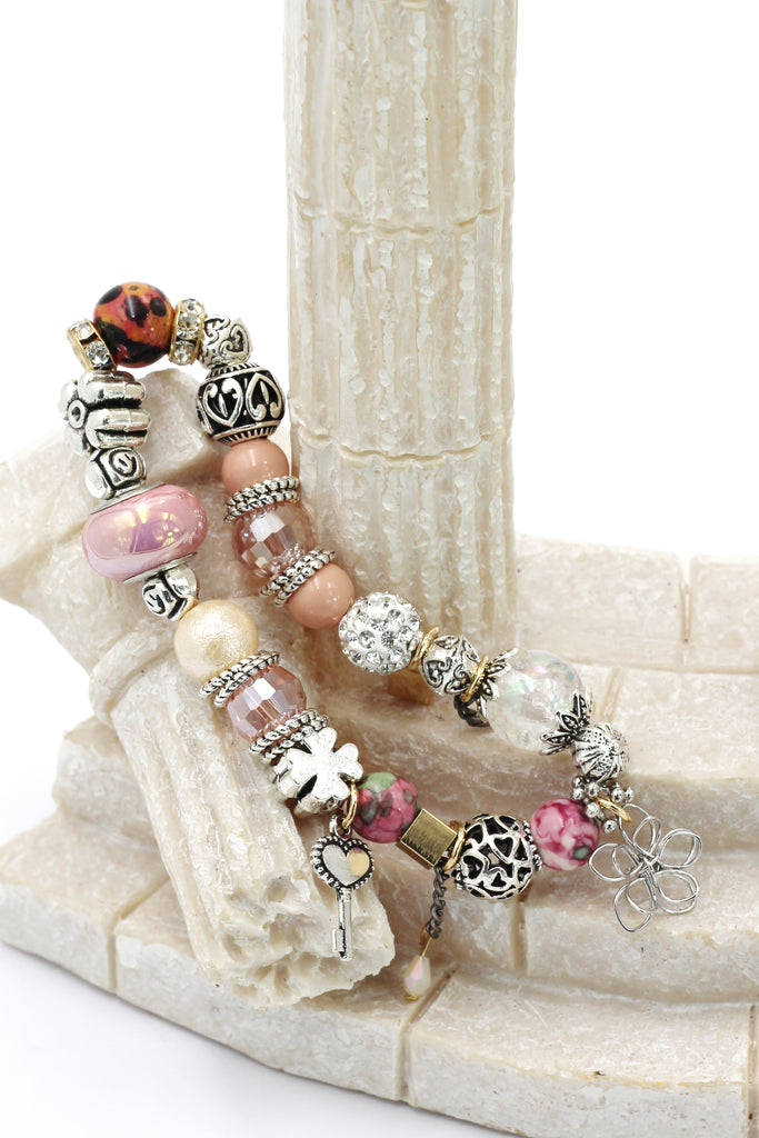 colorful bead flower bracelet