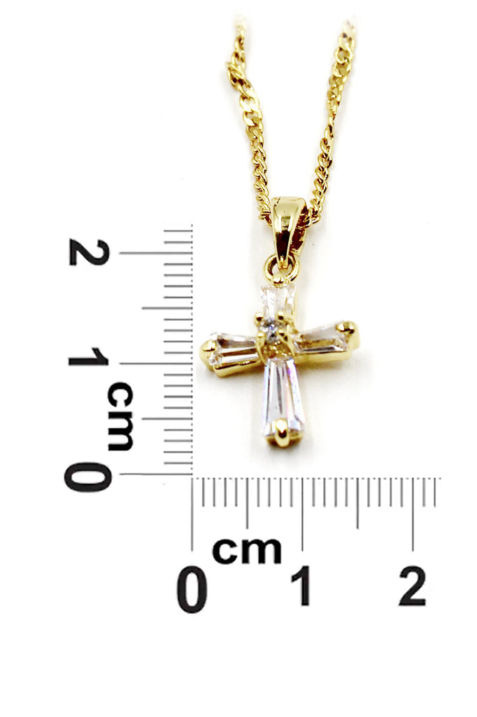 fashion mini cross gold earrings necklace set