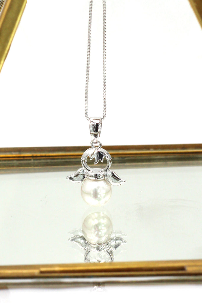 lovely pearl angel necklace