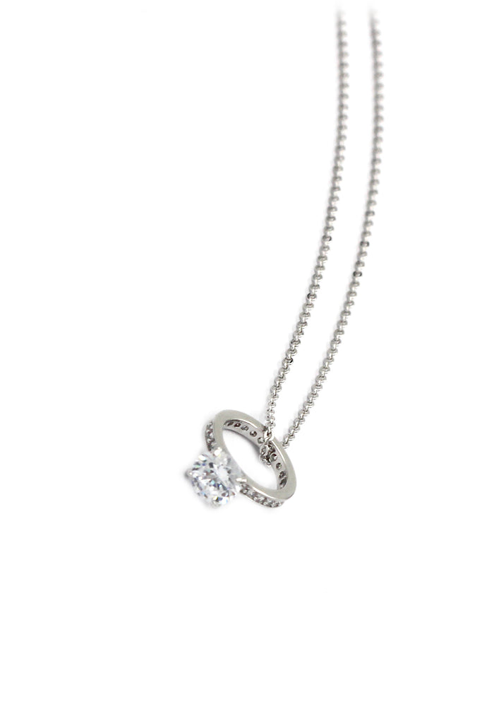 fashion crystal ring pendant necklace