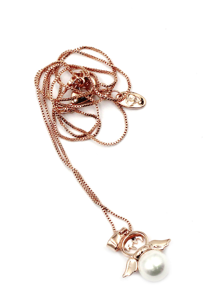 lovely pearl angel necklace
