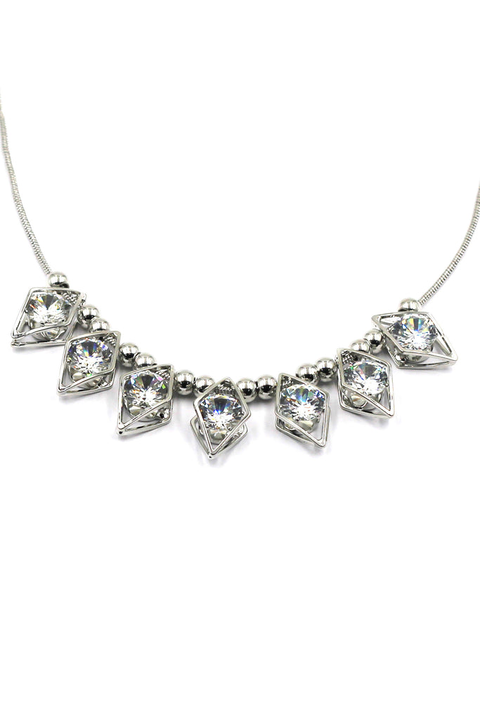 noble rhombus crystal necklace