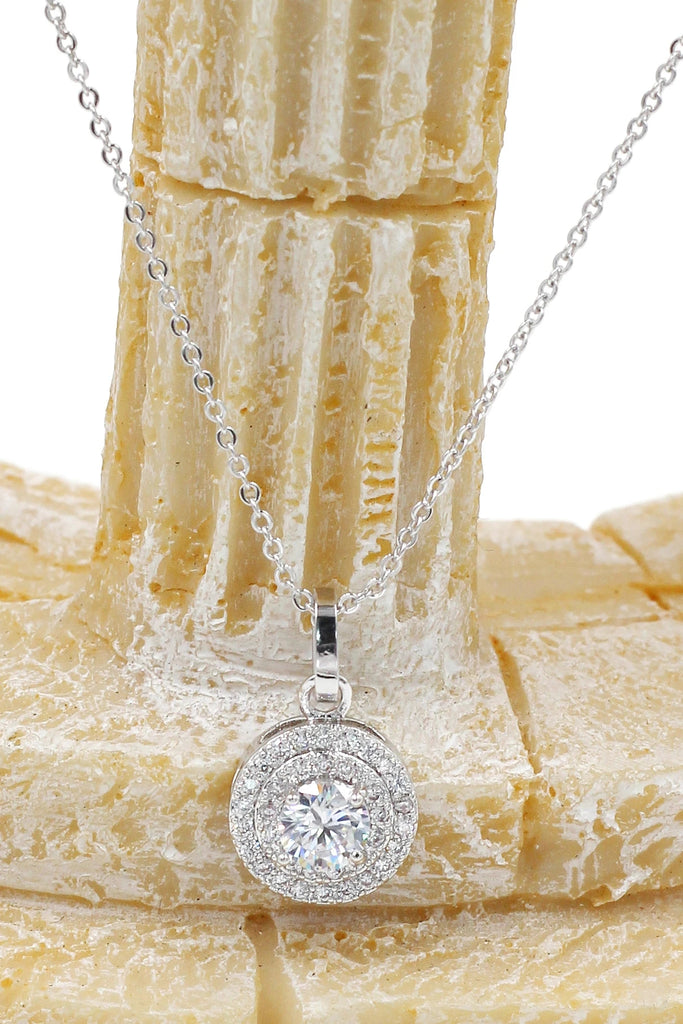 simple crystal necklace ring set