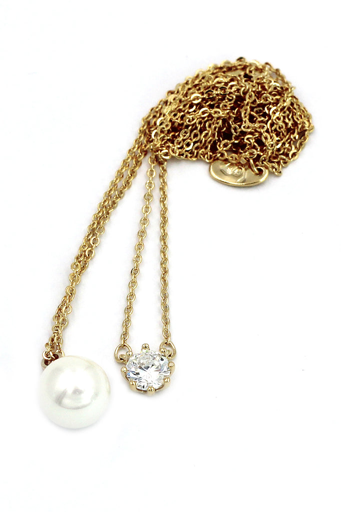 fine pearl crystal necklace earring set