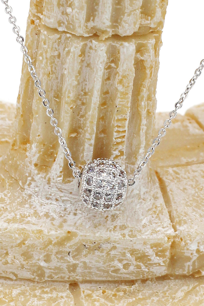 lucky small crystal ball clavicle necklace