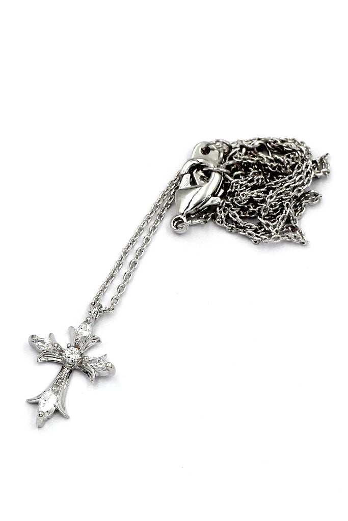 classic cross crystal earrings necklace set
