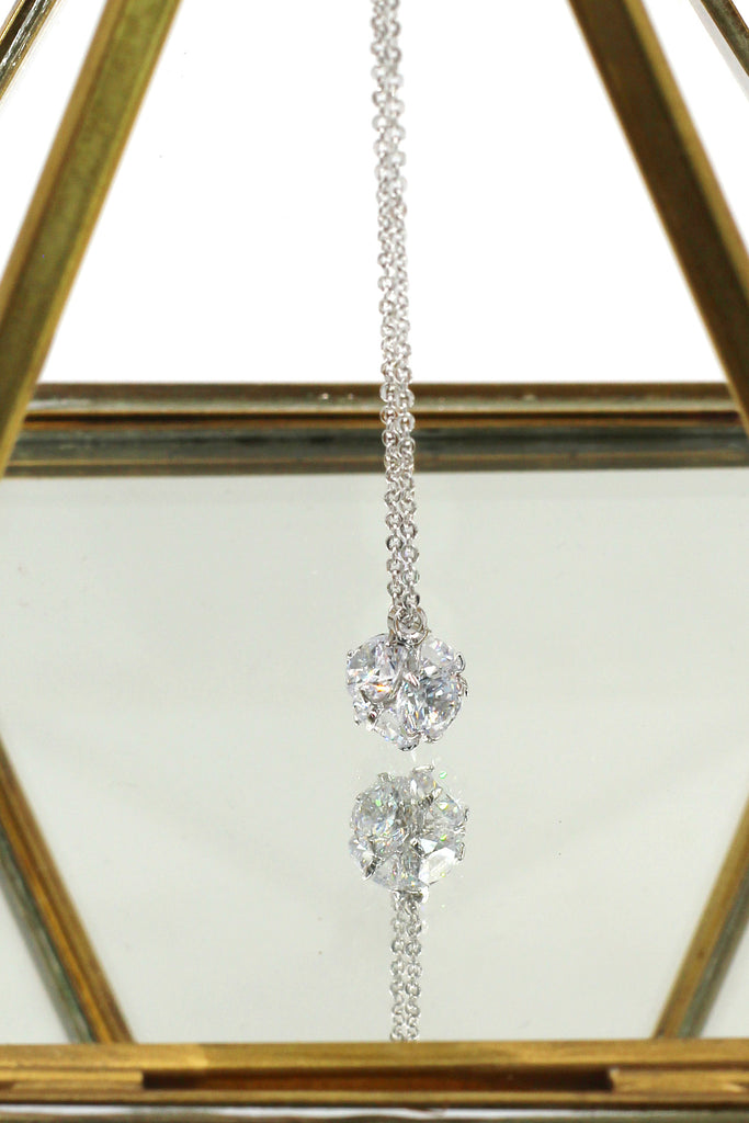 mini crystal ball necklace earrings set