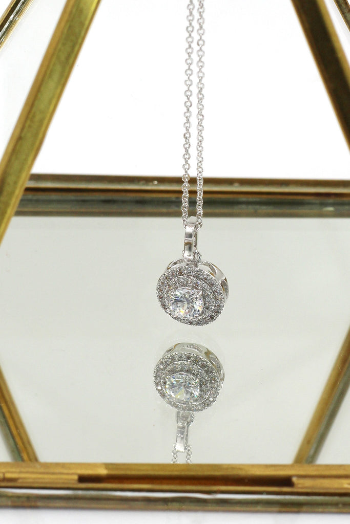 fashion pendant crystal earrings necklace set