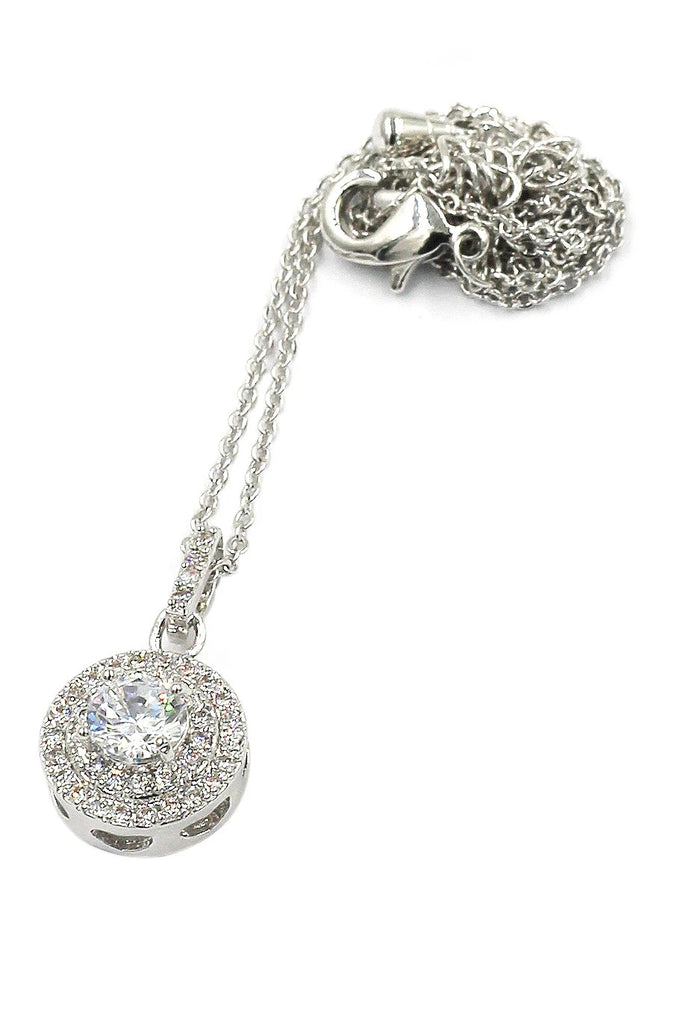 simple crystal necklace ring set