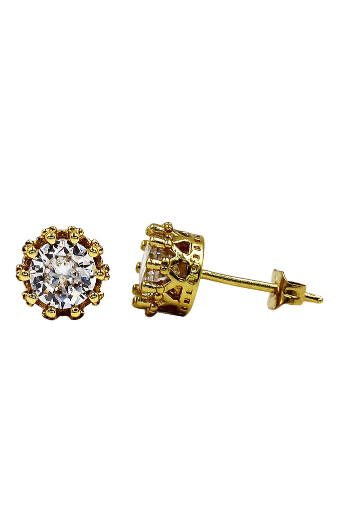 fashion crystal crown stud earrings