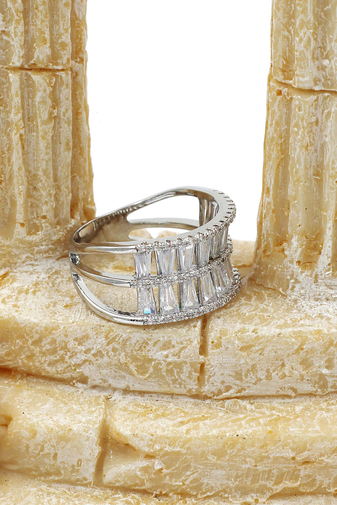 two-tiered crystal ring