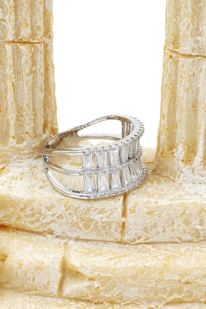 shimmering crystal Ring necklace set