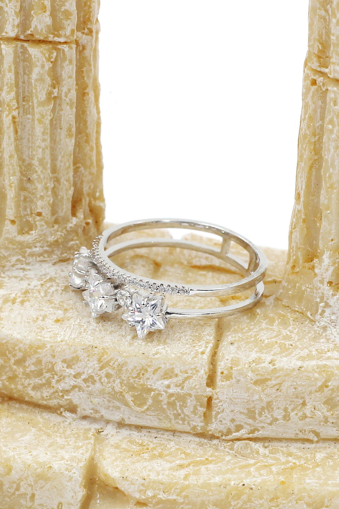 fashion little star crystal ring