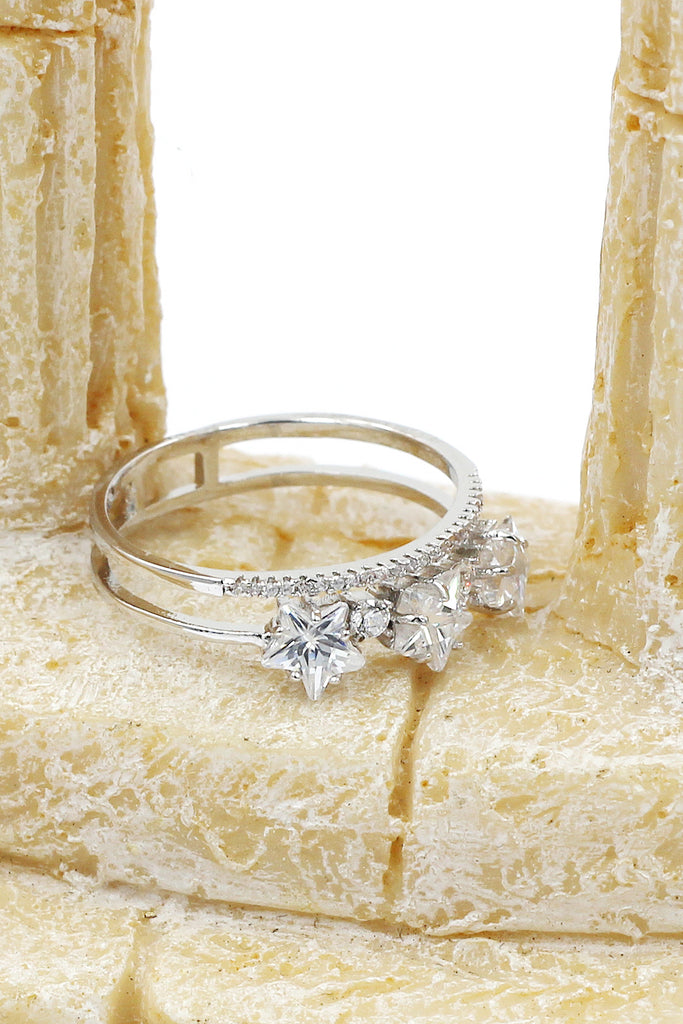 fashion little star crystal ring