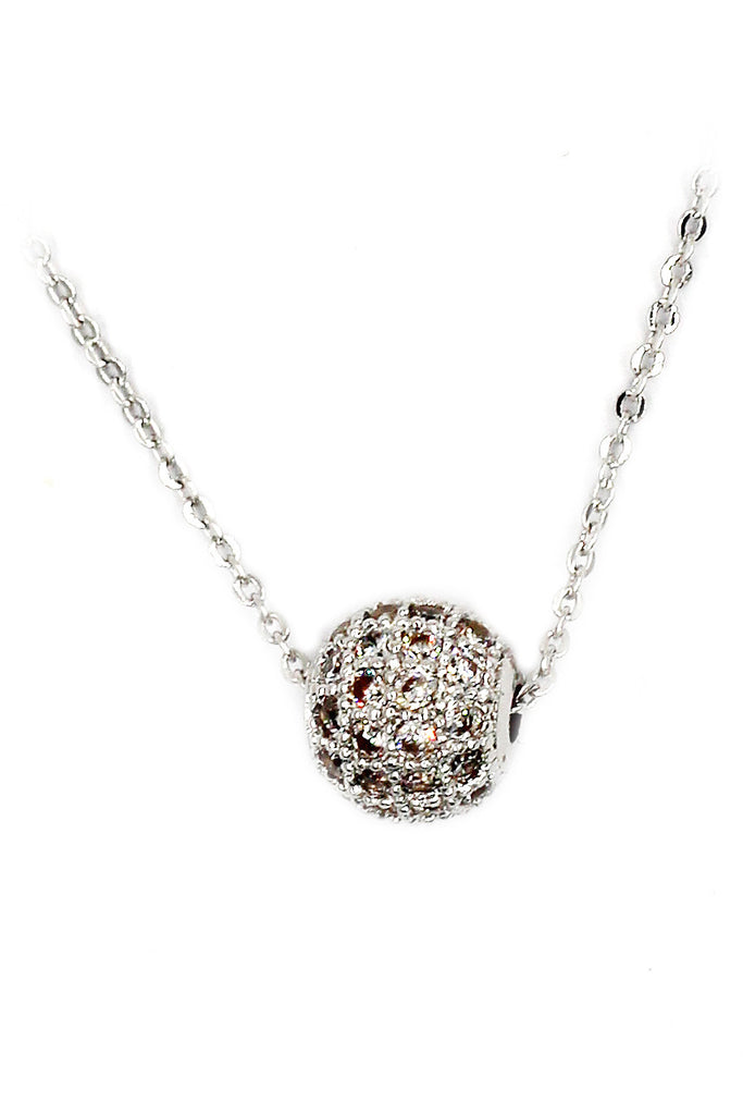 lucky small crystal ball clavicle necklace