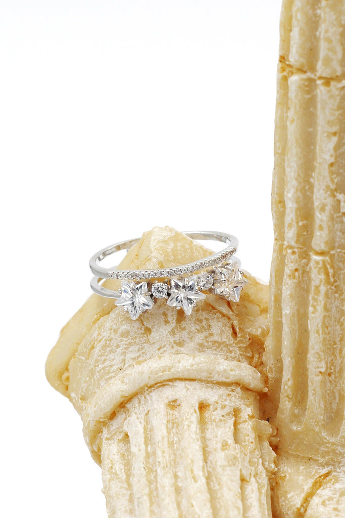 star crystal ring earring set