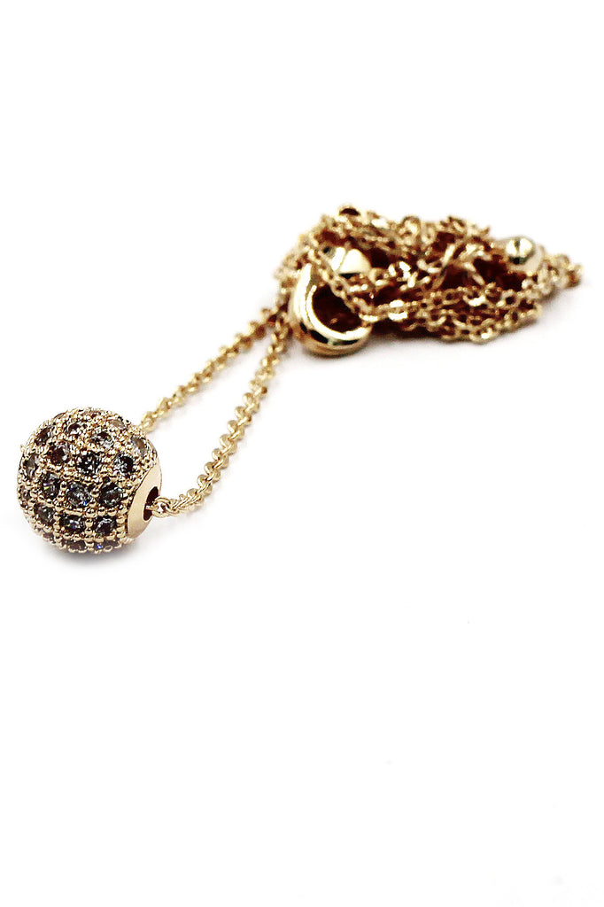 lucky small crystal ball clavicle necklace
