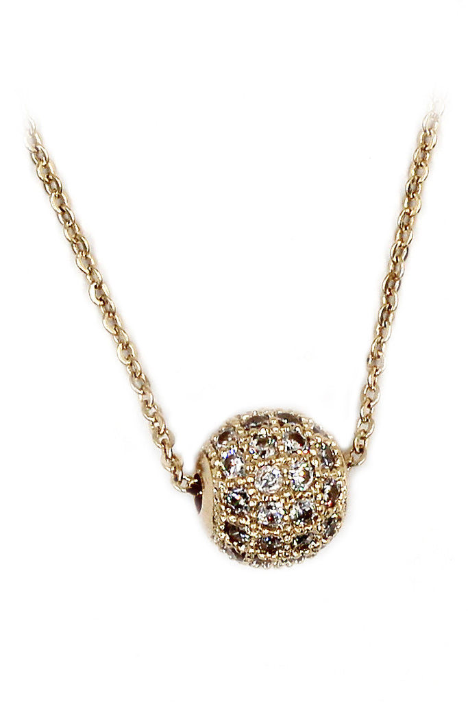 lucky small crystal ball clavicle necklace