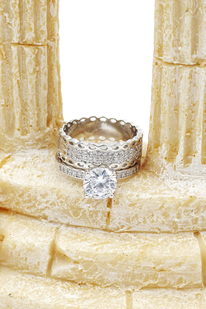 fashion triple silver ring