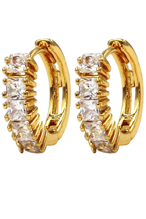 fashion golden circle crystal earrings