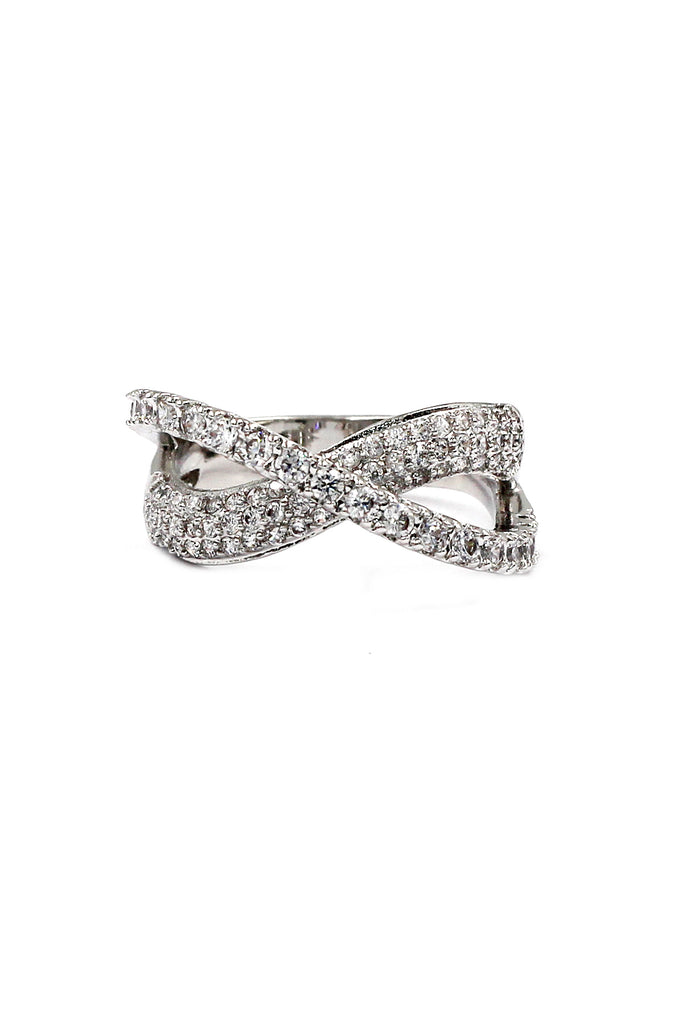 fashion intersect crystal ring