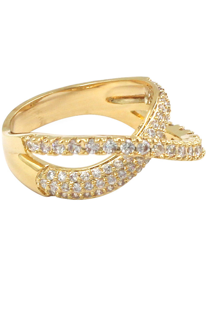 fashion intersect crystal ring