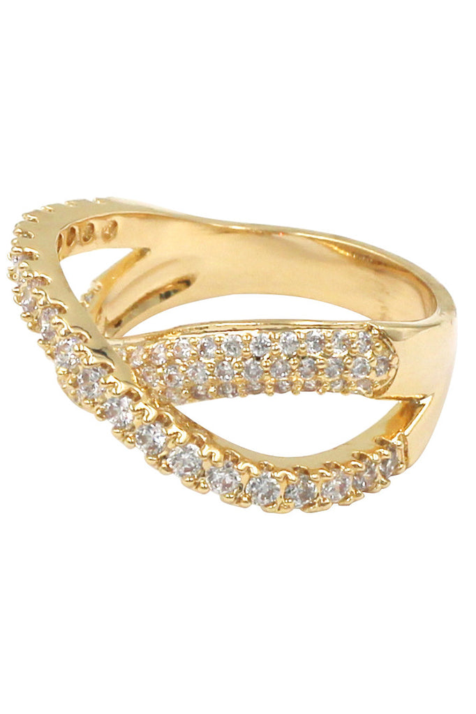 fashion intersect crystal ring