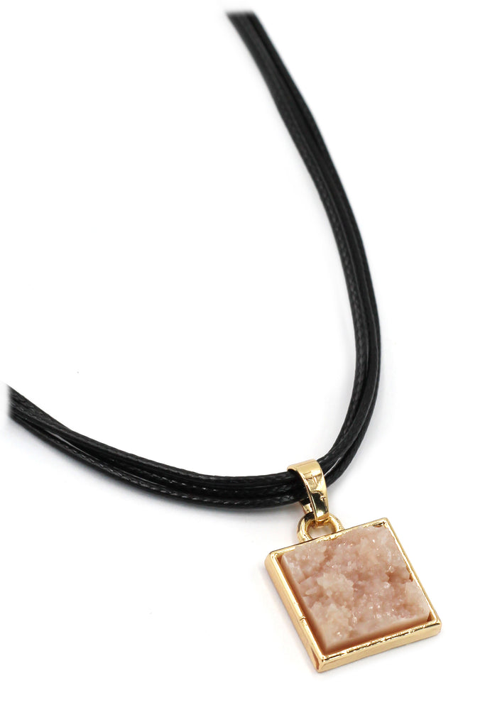 fashion square crystal original necklace