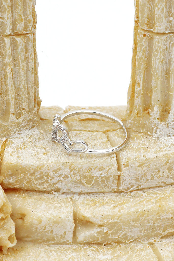 elegant heart necklace ring set