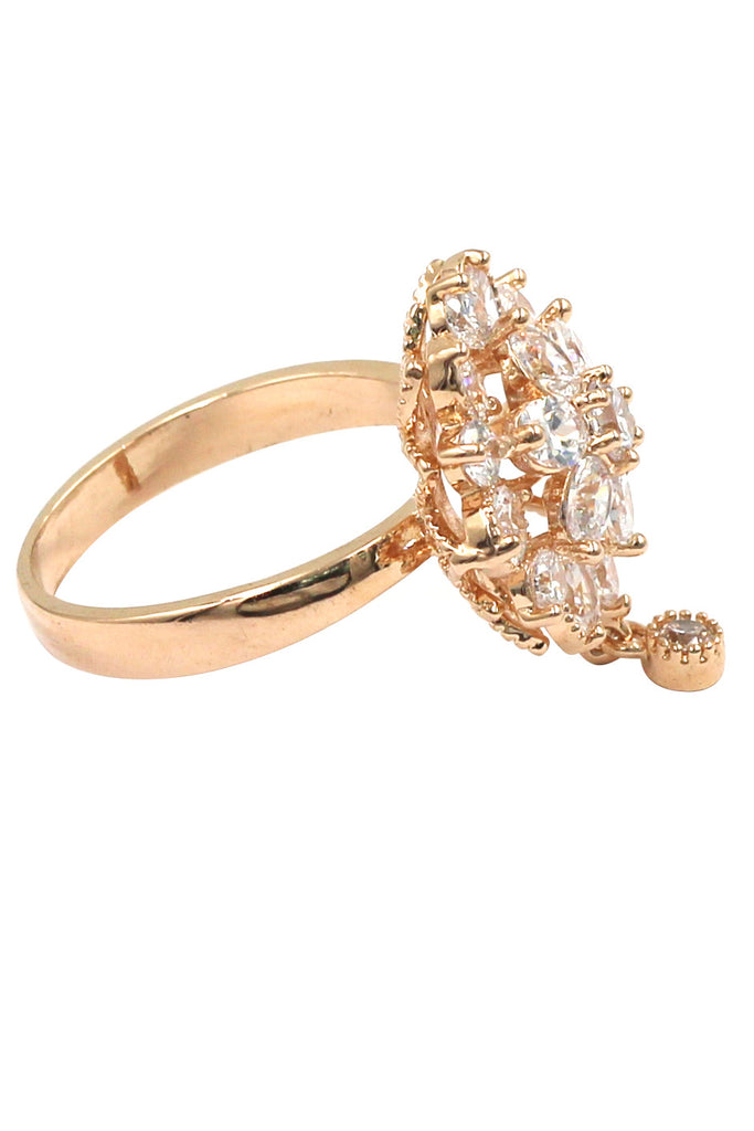 bonzer crystal flower small pendant ring
