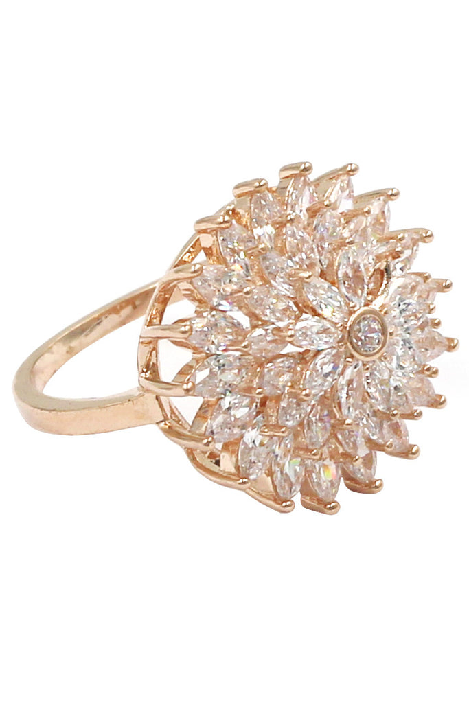 shining bright sunflower crystal ring