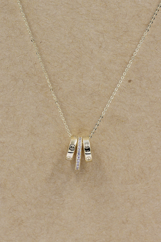 small circle crystal pendant necklace