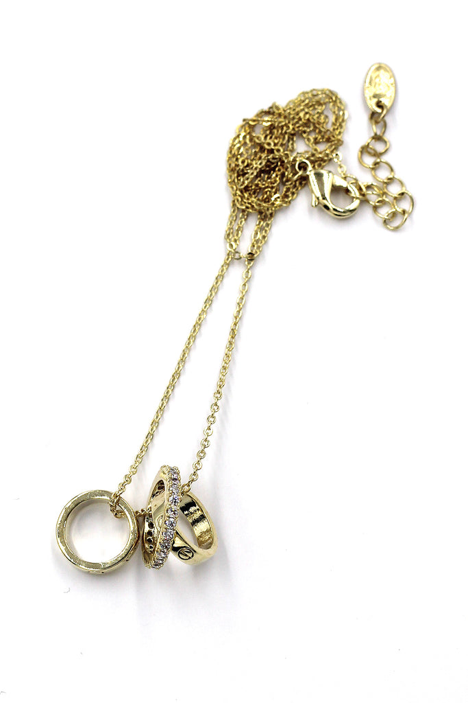 small circle crystal pendant necklace