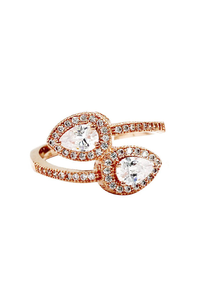 clover crystal ring necklace set