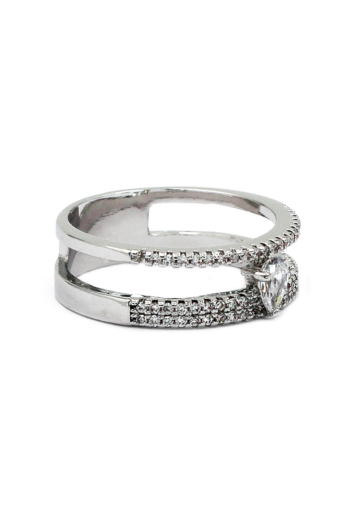 water droplets double row with crystal ring