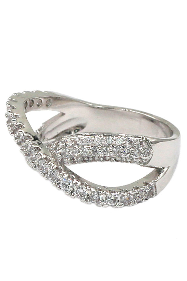 fashion intersect crystal ring