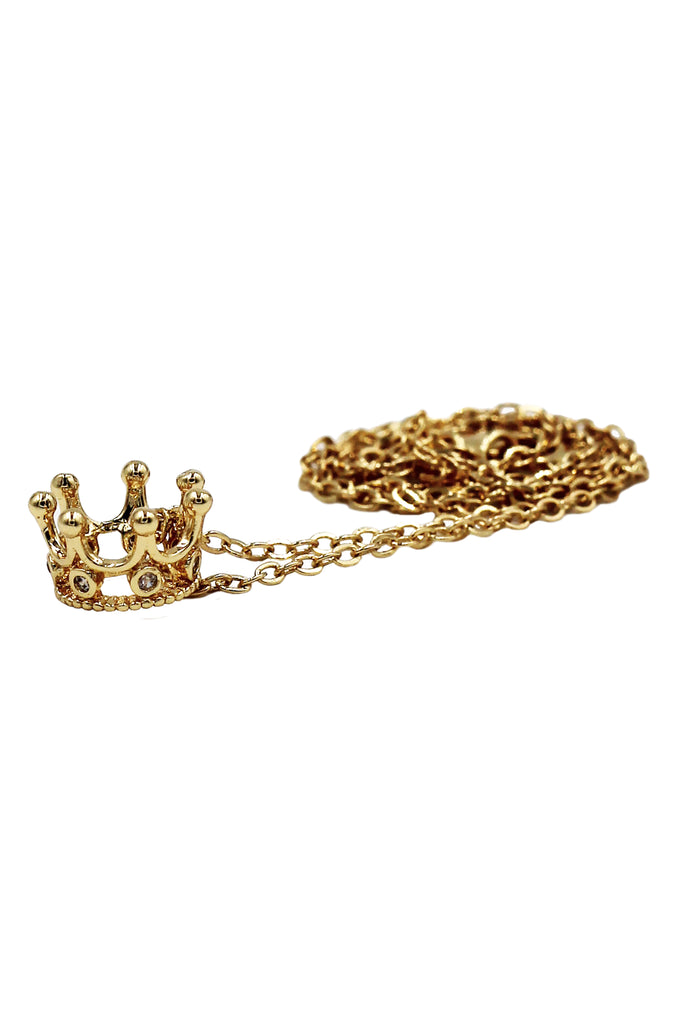 fashion small crown crystal necklace