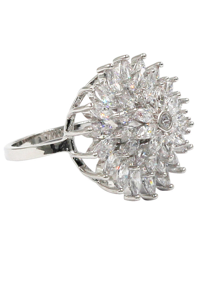 shining bright sunflower crystal ring