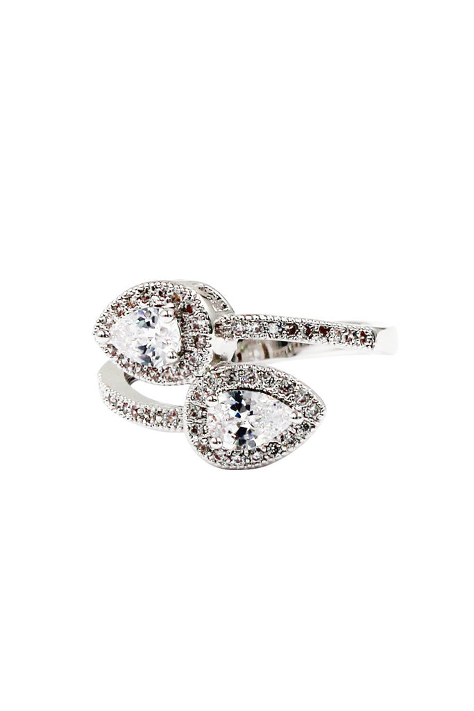 clover crystal ring necklace set