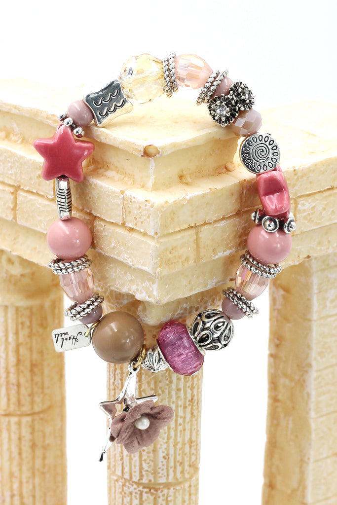 colorful bead flower star bracelet