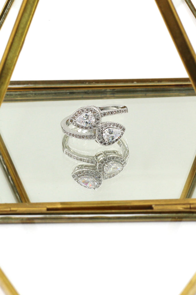 clover crystal ring necklace set